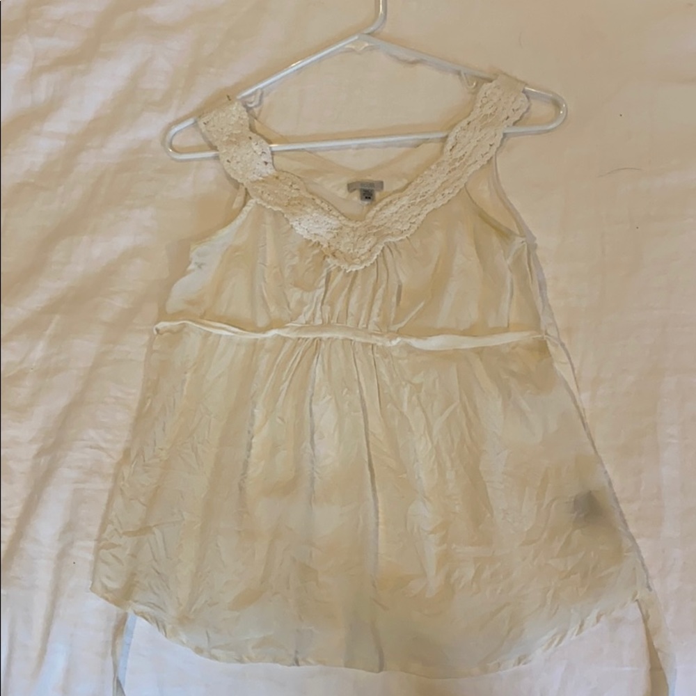 Cream urban outfitters silk blouse